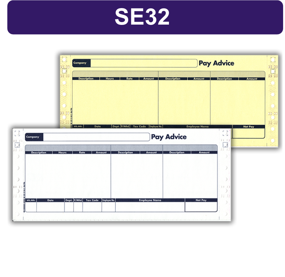 1000 x RS15 Sage COMPATIBLE 2 Part Payslips for use with tractor feed dot matrix printers all prices include FREE delivery to UK Mainland  ***Order Code SE32