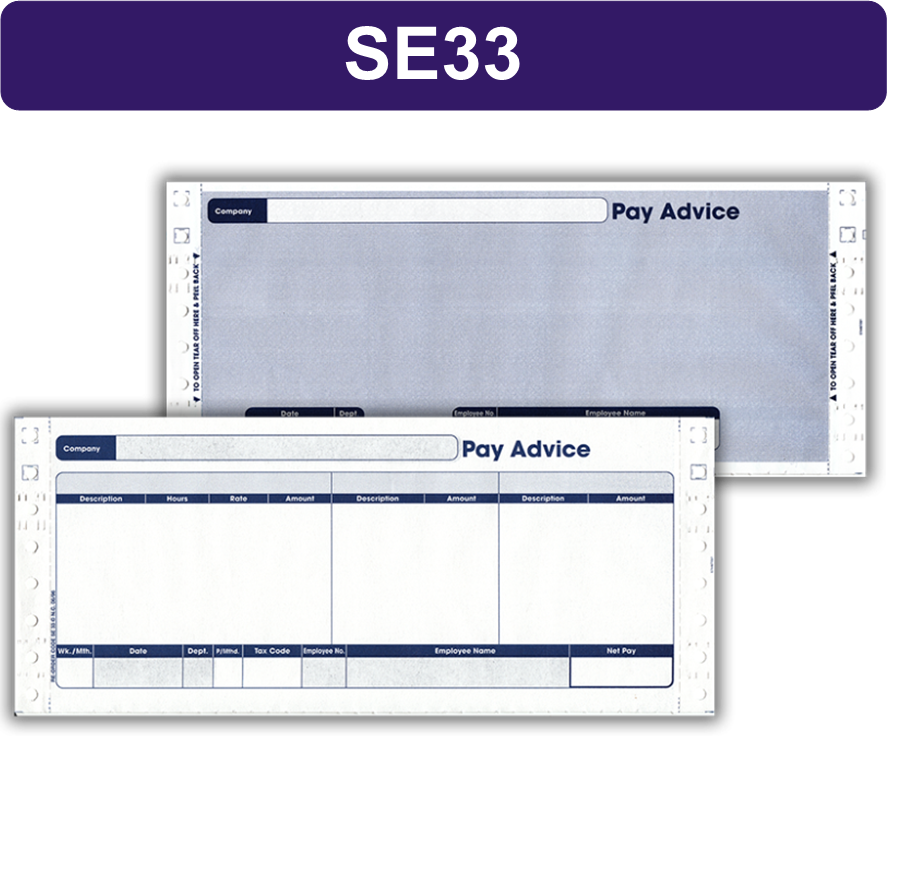 1000 x RS16 Sage COMPATIBLE 3 Part Security Payslips for use with tractor feed dot matrix printers all prices include FREE delivery to UK Mainland  ***Order Code SE33